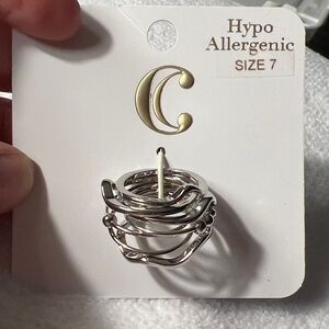 3/$15 Silver Hypoallergenic Rings Size 7 Lot 400